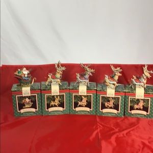 Vintage Hallmark Ornaments Santa and his Reindeer